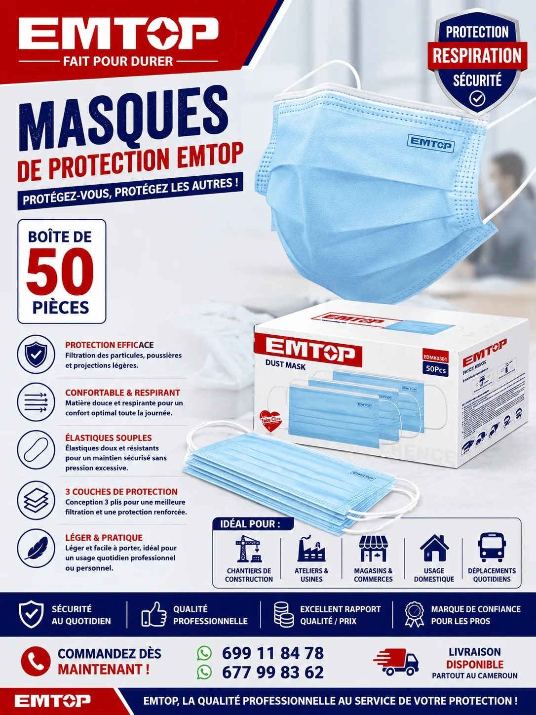 Masque Anti-Poussière EMTOP EDMK0301